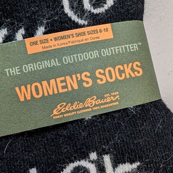 New Eddie Bauer women's socks 6-10 wool angora blend floral warm cozy stocking - Picture 4 of 5